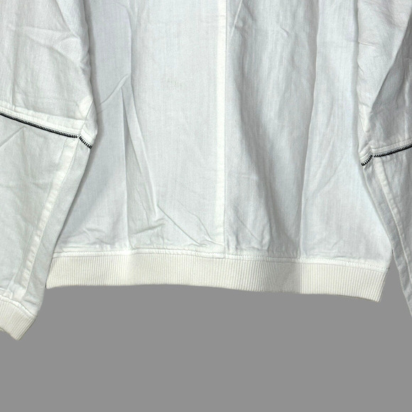 Sandrine Rose Zip Oversized Linen Blend Bomber Jacket White Women Small NWT - Picture 7 of 12